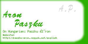 aron paszku business card